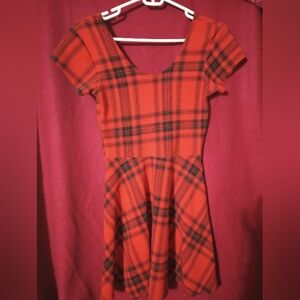 Red Plaid Skater Dress